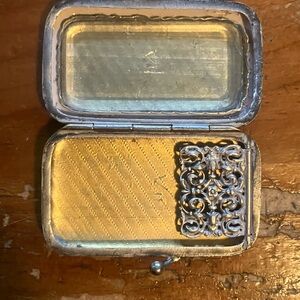 Antique Sterling Silver Bobby Pin/ Sewing Needle Box